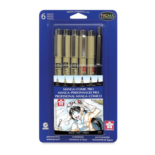 An Image of Sakura Pigma Micron Pens Set of 3 Assorted Sizes in Black
