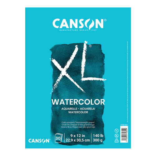 An image of a Canson XL Watercolor Pad, 9" x 12".