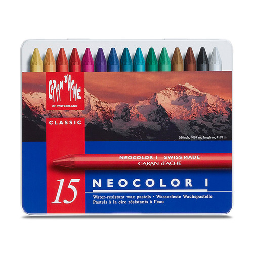 An image of a Caran D'Ache Neocolor I Set, 15 Assorted Colors.