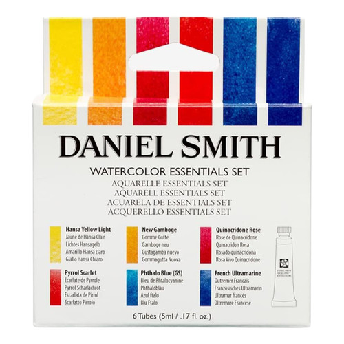 An image of a Daniel Smith 6-Color Essentials Watercolor Tube Set.