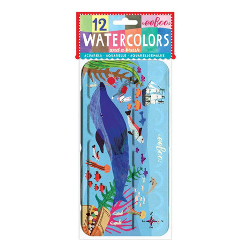 An image of an EeBoo In The Sea Watercolor Tin Set.
