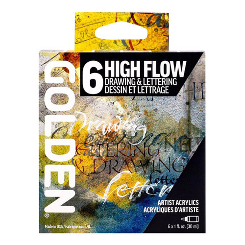 An image of a Golden High Flow 6-Color Drawing & Lettering Set.