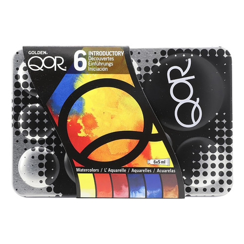 An image of a Golden QoR Watercolor 6-Color Intro Tube Set.