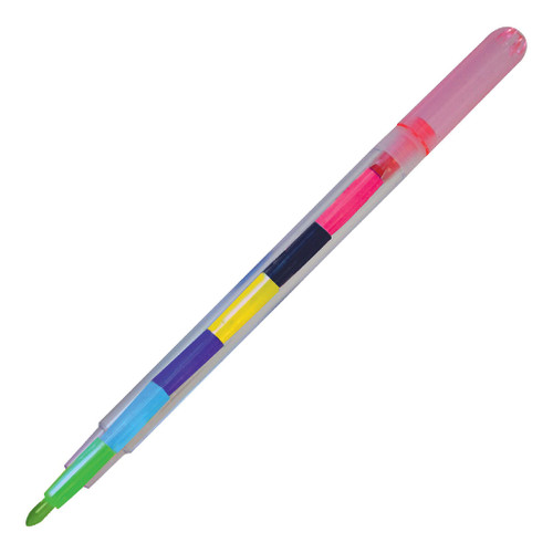 An open image of a House Of Marbles Rainbow Crayon Pen.