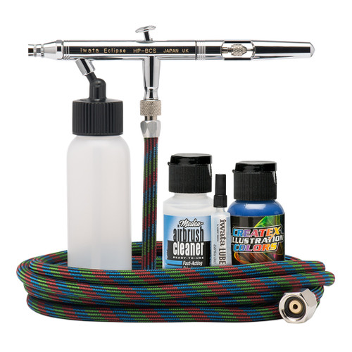 An image of an Iwata Eclipse HP-BCS Siphon Feed Dual Action Airbrush Value Kit.