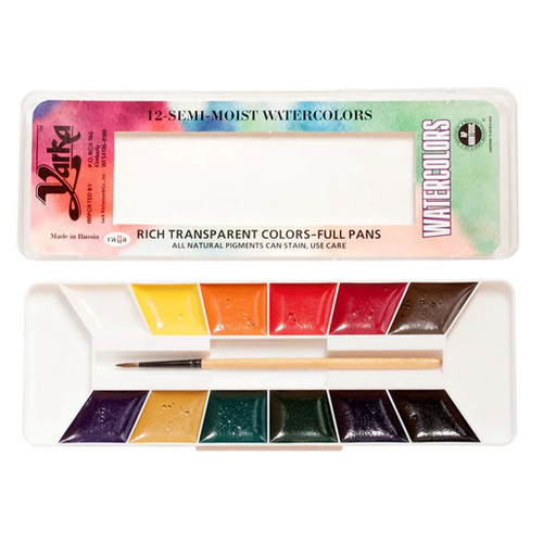 An image of a Jack Richeson Yarka Student Watercolor Set, 12-Color.