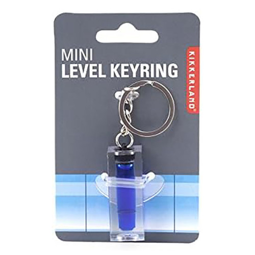 An image of a Kikkerland Mini Level Keychain, Blue.