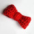 An image of a bow tie made with Needle Crafters Acrylic Yarn, Really Red.