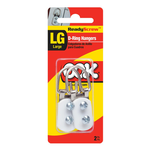 An image of an OOK ReadyScrew 2-Hole D-Ring Hanger Set.