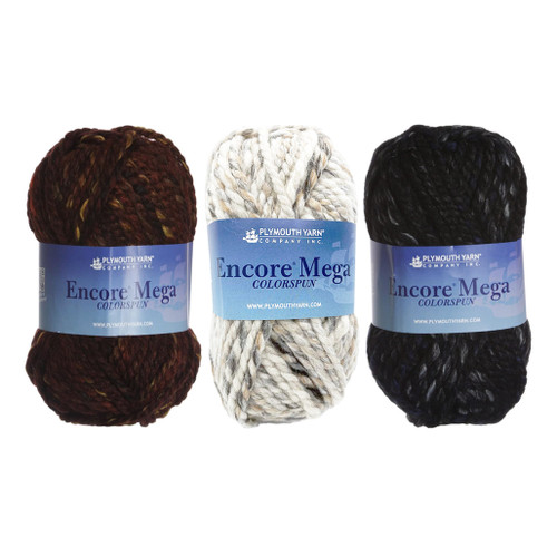 An image of Plymouth Encore Mega Colorspun Yarn skeins.