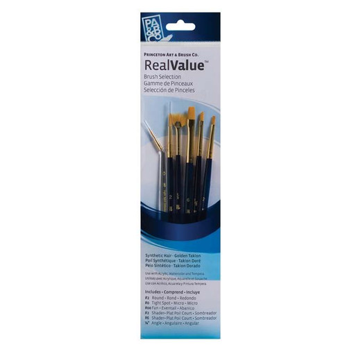 An Image of Princeton RealValue Brush Sets #9130 White Taklon, Set of 4