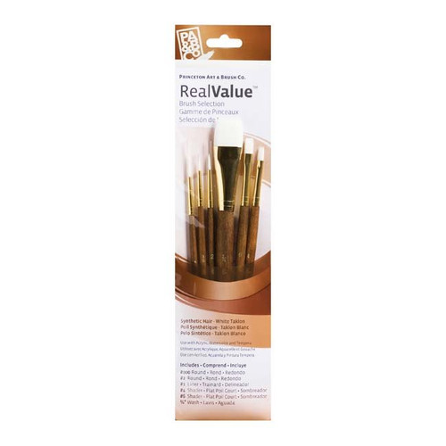An Image of Princeton RealValue Brush Sets #9137 Golden Taklon, Set of 6