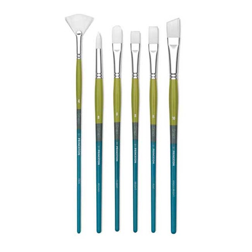 An image of Princeton Series 9800 Snap! White Taklon Long Handle Brushes.