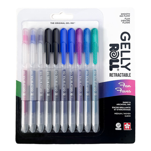 An image of Sakura Gelly Roll Retractable 10-Piece Fan Faves Pens.