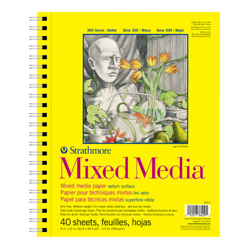 An image of a Strathmore 300 Series Mixed Media Pad, 9" x 12".