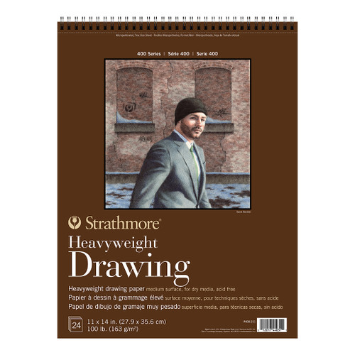 An image of a Strathmore 400 Series Heavyweight Drawing Pad, 11" X 14".